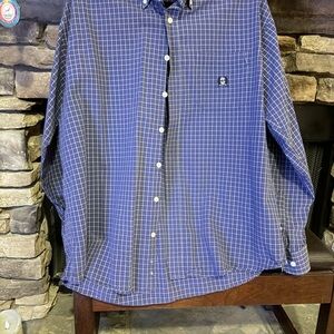 Cinch Navy and Cream Plaid Button Down Shirt